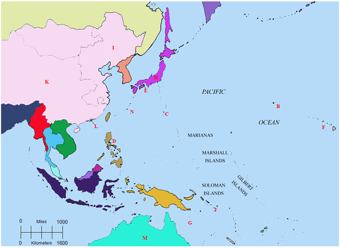 World War Ii Pacific Map Worksheet