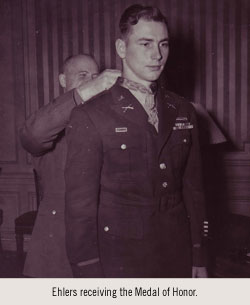 Ehlers receiving the Medal of Honor