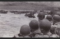 Omaha D-Day - American GIs heading toward the shoreline of Omaha Beach around June 7, 1944.